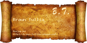 Braun Tullia névjegykártya